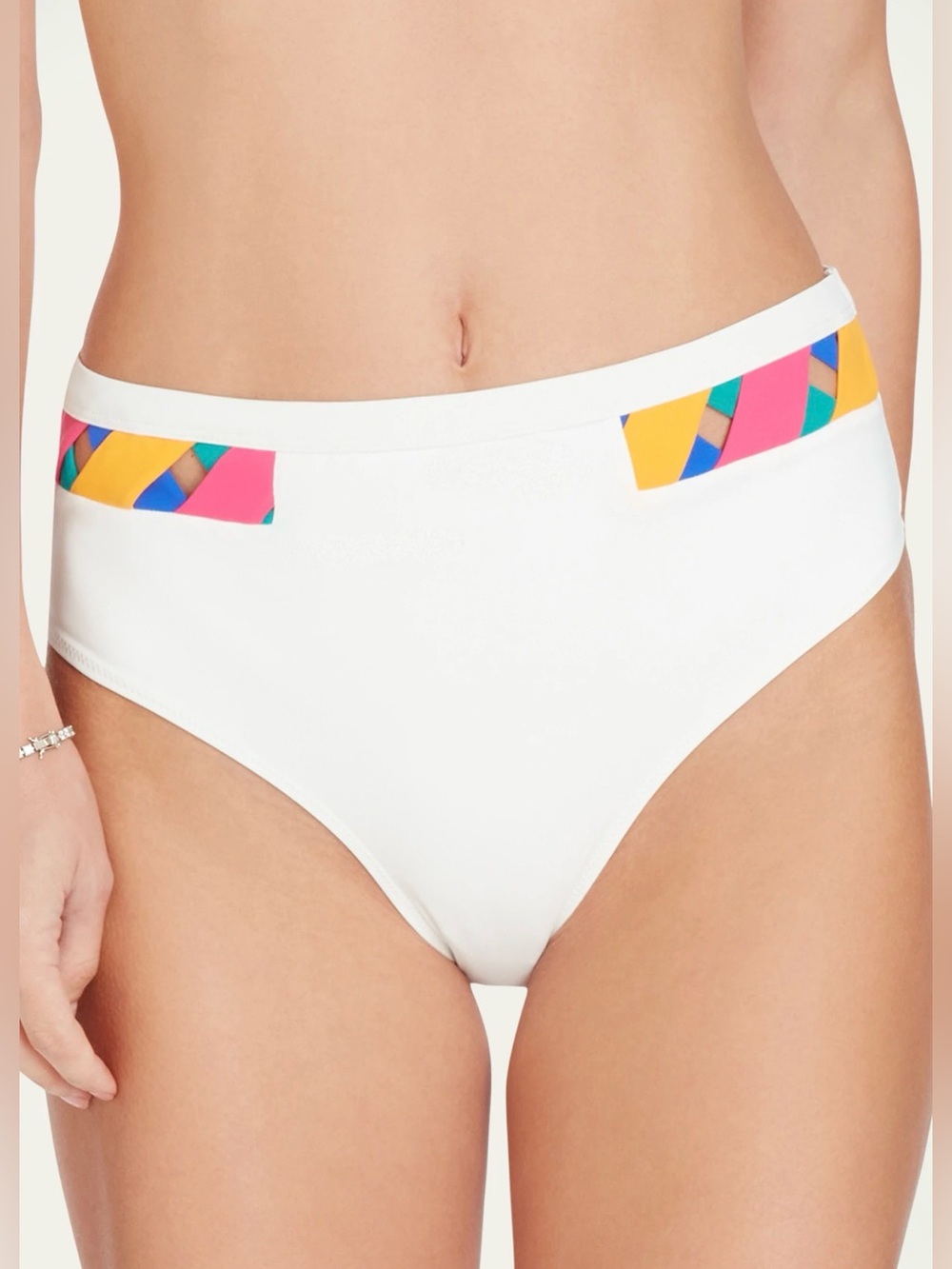 VALIMARE Martinique Bandage Bikini Bottom in "Off White” Size Large